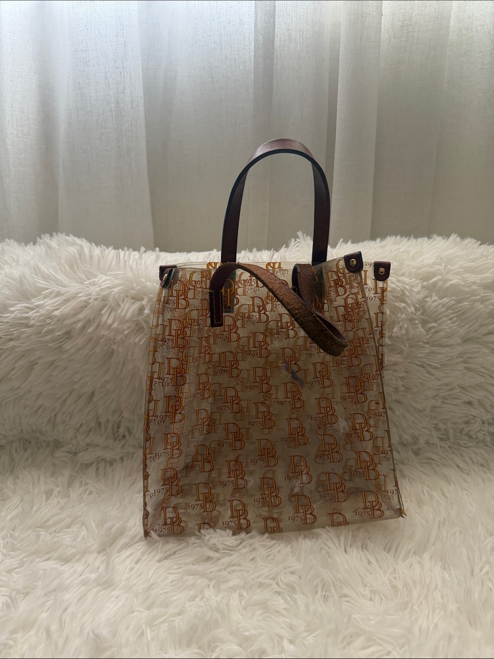 Dooney & Bourke Beige and Brown Monogram Tote